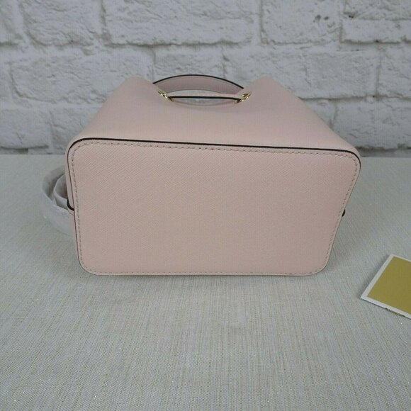 NWT Michael Kors Suri Small Crossbody Bucket Bag Powder Blush Pink Saffiano - Picture 8 of 15